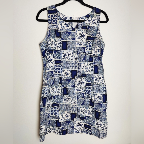 Vintage Dresses & Skirts - VINTAGE 90s Hawaiian print sleeveless mini shift dress L